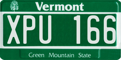 VT license plate XPU166