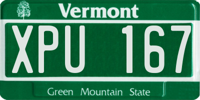 VT license plate XPU167