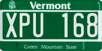 VT license plate XPU168