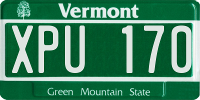 VT license plate XPU170