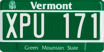 VT license plate XPU171