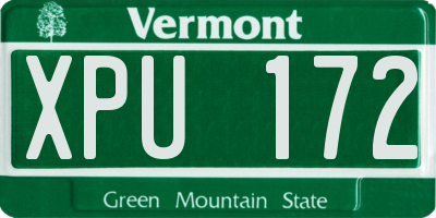 VT license plate XPU172