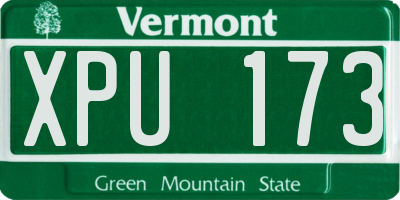 VT license plate XPU173