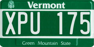VT license plate XPU175