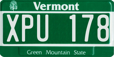VT license plate XPU178