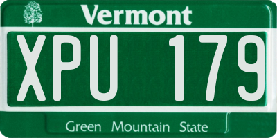 VT license plate XPU179