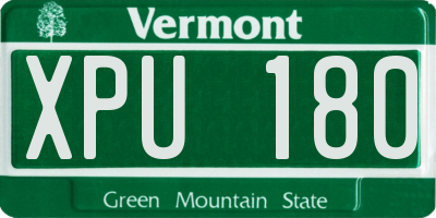 VT license plate XPU180