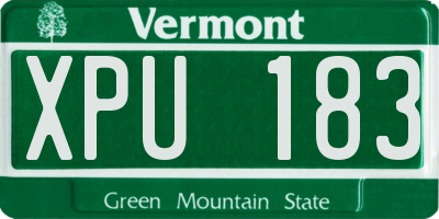 VT license plate XPU183
