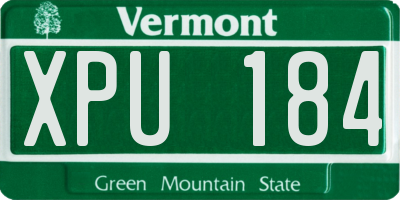 VT license plate XPU184