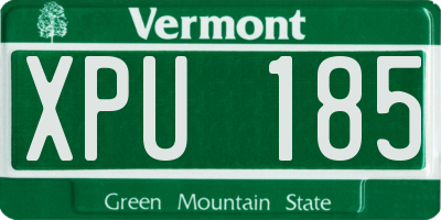 VT license plate XPU185