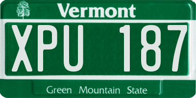 VT license plate XPU187
