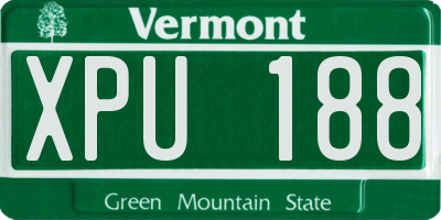 VT license plate XPU188