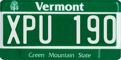 VT license plate XPU190
