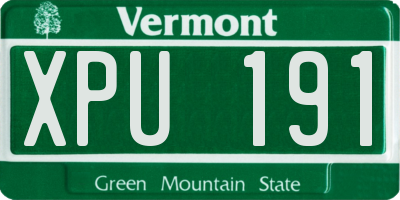 VT license plate XPU191