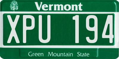 VT license plate XPU194