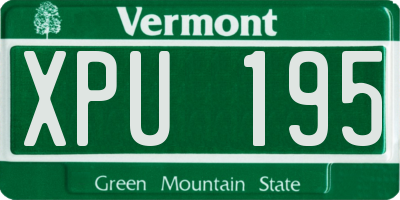VT license plate XPU195