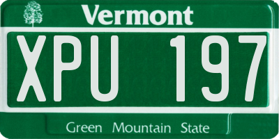 VT license plate XPU197