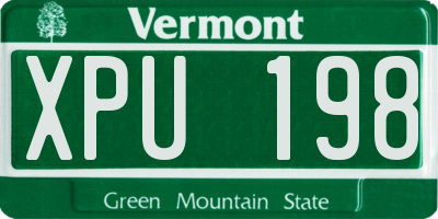 VT license plate XPU198