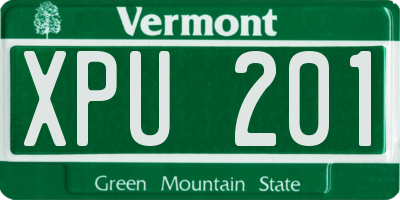 VT license plate XPU201