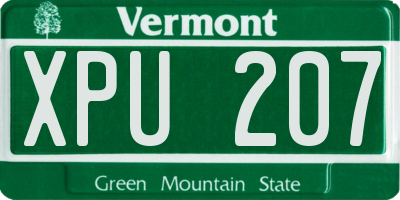 VT license plate XPU207