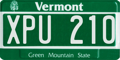 VT license plate XPU210