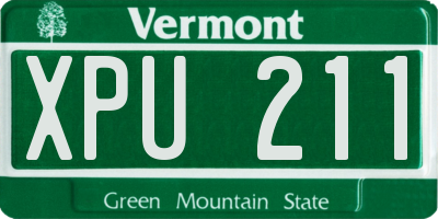 VT license plate XPU211