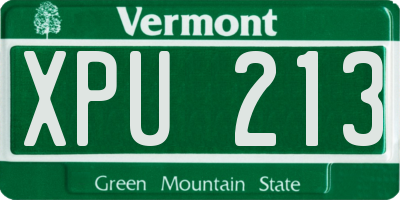 VT license plate XPU213