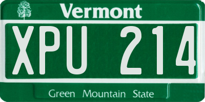VT license plate XPU214