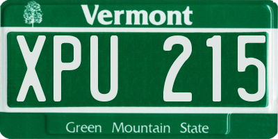 VT license plate XPU215