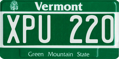 VT license plate XPU220