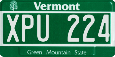 VT license plate XPU224