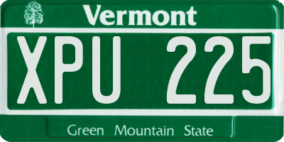 VT license plate XPU225