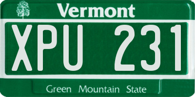 VT license plate XPU231