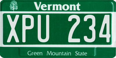 VT license plate XPU234