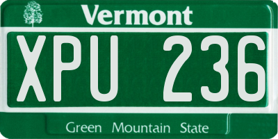 VT license plate XPU236