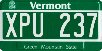 VT license plate XPU237