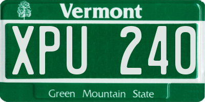VT license plate XPU240