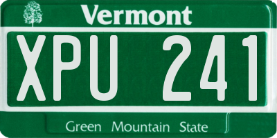 VT license plate XPU241