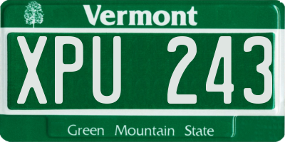 VT license plate XPU243