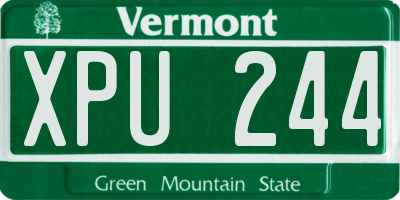 VT license plate XPU244