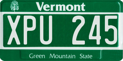 VT license plate XPU245