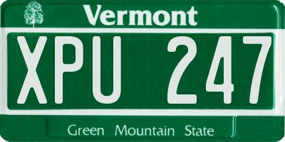 VT license plate XPU247