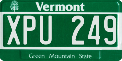 VT license plate XPU249