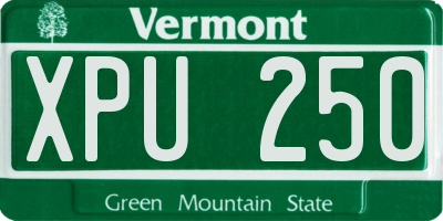 VT license plate XPU250