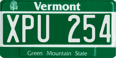 VT license plate XPU254