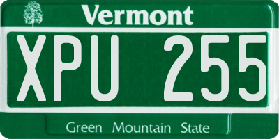 VT license plate XPU255
