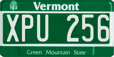 VT license plate XPU256