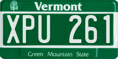 VT license plate XPU261