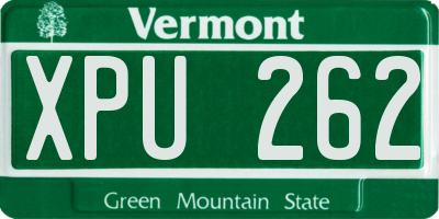 VT license plate XPU262