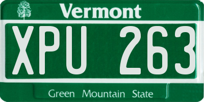 VT license plate XPU263
